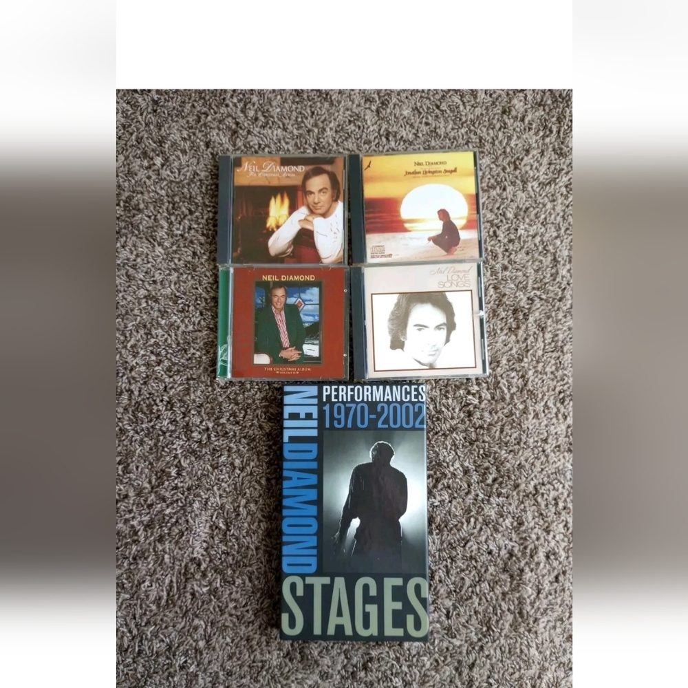 Neil Diamond 5 Album Lot- Christmas Album 1&2/Performances 70-02 See Des…